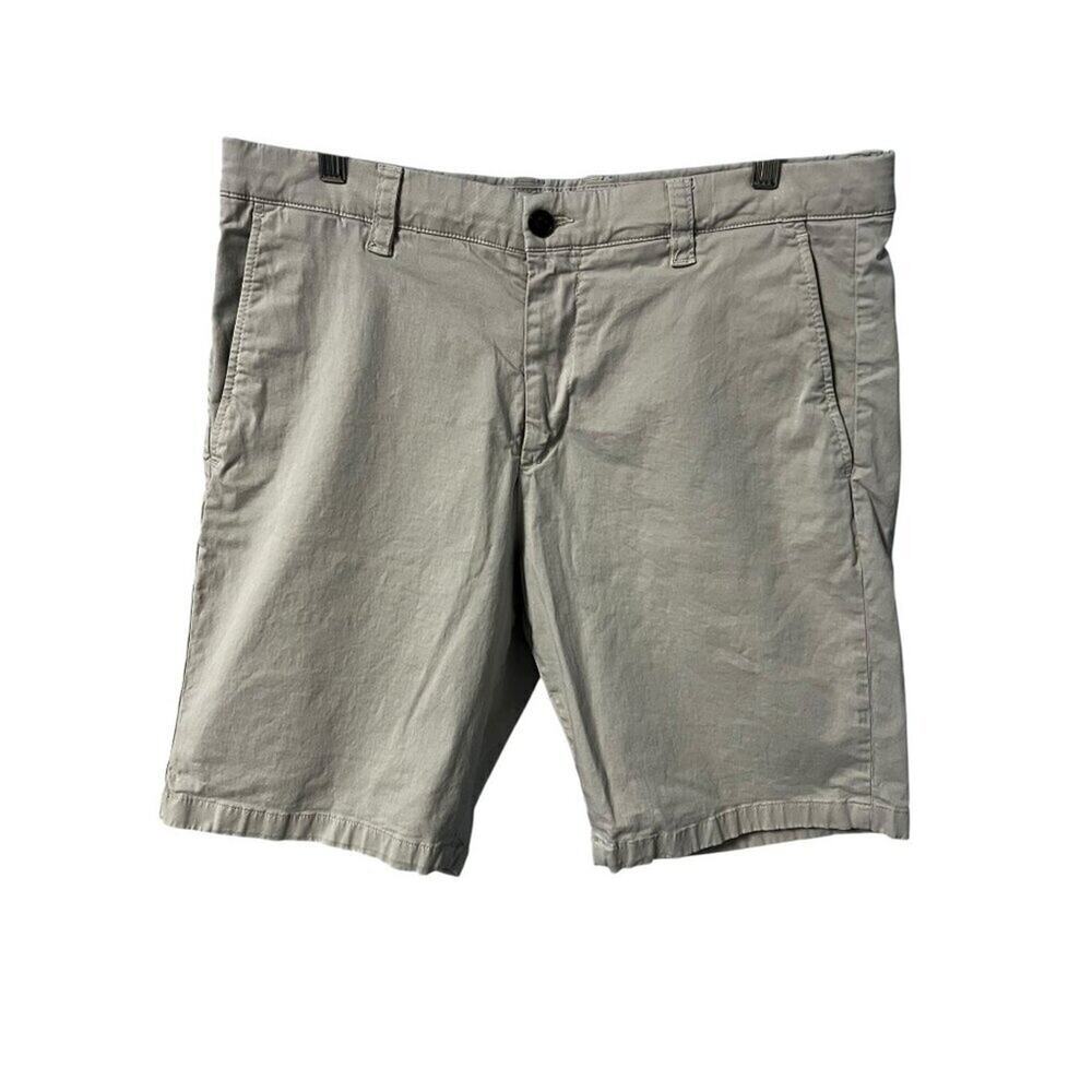 NN07 Crown Shorts Mens 32 Beige Chino Casual Cotton Blend Flat Front